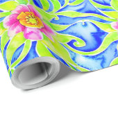 Papier Cadeau Art Nouveau Boho Floral (Coin rond)