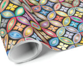 Papier Cadeau Art Nouveau coloré Floral (Coin rond)