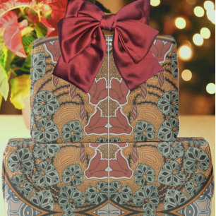 Papier Cadeau Art nouveau Cyclamen floral élégant Eugene Grasset