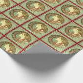 Papier Cadeau Art Nouveau de laurier de femme d'Alphonse Mucha (Coin)