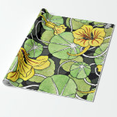 Papier Cadeau Art Nouveau Golden Yellow Nasturtium motif (Déroulé)
