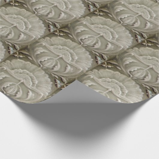 Papier Cadeau Art nouveau jugendstil carreaux de fleurs design b (Coin)