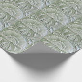 Papier Cadeau Art nouveau jugendstil tuile de fleurs gris vert (Coin)