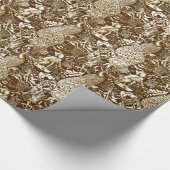 Papier Cadeau Art Nouveau Peacock Imprimer, Brown et crème (Coin)