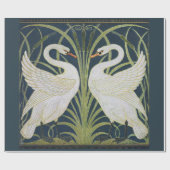 Papier Cadeau Art Nouveau Swan Deux Swans (Plat)