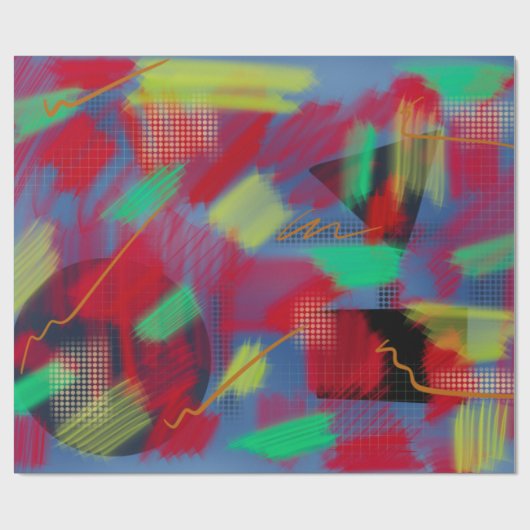 Papier Cadeau Art numérique Abstrait lumineux et gai (Plat)