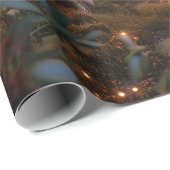 Papier Cadeau Art numérique de la forêt de fées de champignons m (Coin rond)