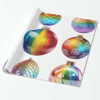 Papier Cadeau Art numérique de Noël Baubles