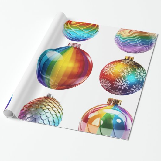 Papier Cadeau Art numérique de Noël Baubles (Déroulé)