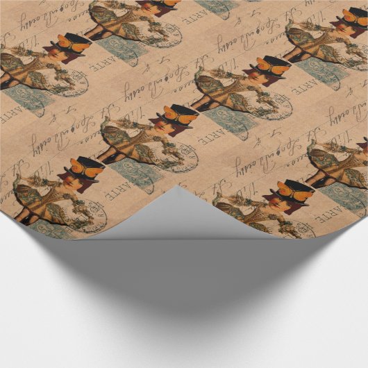 Papier Cadeau Art numérique de poupée multimédia mixte (Coin)