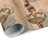 Papier Cadeau Art numérique de poupée multimédia mixte (Coin rond)