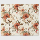 Papier Cadeau Art numérique d'impression florale d'automne confo (Plat)