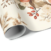 Papier Cadeau Art numérique d'impression florale d'automne confo (Coin rond)