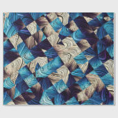 Papier Cadeau Art numérique motif abstrait. image bleue Abstrait (Plat)