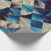 Papier Cadeau Art numérique motif abstrait. image bleue Abstrait (Coin)