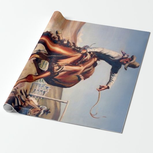 Papier Cadeau Art occidental "Bucking Bronco" par Will James (Déroulé)