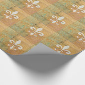 Papier Cadeau Art original blanc de Fleur De Lis Pastel (Coin)