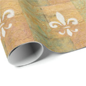 Papier Cadeau Art original blanc de Fleur De Lis Pastel (Coin rond)