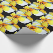 Papier Cadeau Art original de la fleur Tropical Jaune Frangipani (Coin)