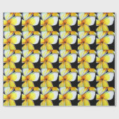 Papier Cadeau Art original de la fleur Tropical Jaune Frangipani (Plat)