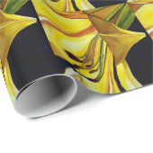 Papier Cadeau Art original de Lys doré jaune (Coin rond)