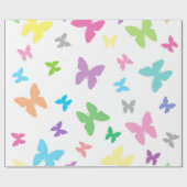 Papier Cadeau Art papillon coloré (Plat)