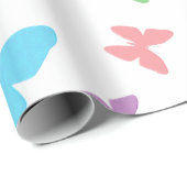 Papier Cadeau Art papillon coloré (Coin rond)