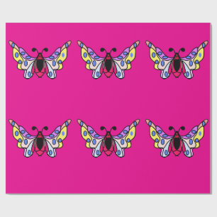 Papier Cadeau Art papillon folklorique moderne vibrant personnal