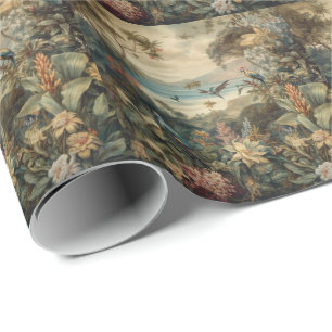Papier Cadeau Art paradis botanique tropical vintage Luxe