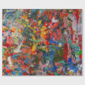 Papier Cadeau Art peinture design motif papier enveloppement (Plat)