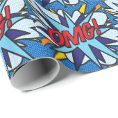 Papier Cadeau Art Pop Bande Dessinée OMG (Coin rond)