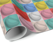 Papier Cadeau Art pop baseball (Coin rond)