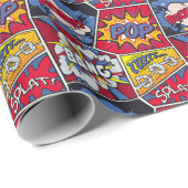 Papier Cadeau Art pop rétro, motif de la bande dessinée. (Coin rond)