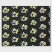 Papier Cadeau Art Pop Rose Jaune Style Champignons Rétro Anniver (Plat)