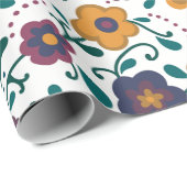 Papier Cadeau Art populaire des années 70 Ditzy Retro Daisy dans (Coin rond)