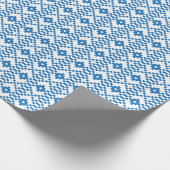 Papier Cadeau Art populaire ethnique letton bleu et blanc (Coin)