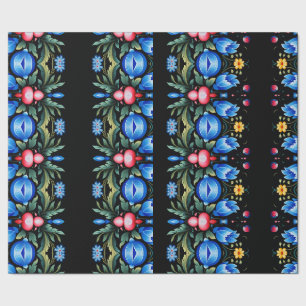 Papier Cadeau Art populaire floral moderne