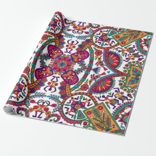 Papier Cadeau Art populaire traditionnel Allover Designart, ethn