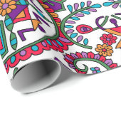 Papier Cadeau Art populaire traditionnel Designart, ethnique, ar (Coin rond)