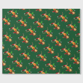 Papier Cadeau Art potable de Noël de margarita de renne drôle (Plat)