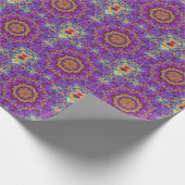 Papier Cadeau Art pourpre de kaléidoscope d'arc-en-ciel de fleur (Coin)