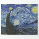 Papier Cadeau  Art rencontre mathématiques, Van Gogh rencontre F<br><div class="desc">Vincent van Gogh rencontre Leonardo Fibonacci. La spirale de Fibonacci s'est superposée à des éléments de la célèbre peinture de van Gogh.</div>