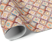 Papier Cadeau Art tribal ethnique, géométrie abstraite. (Coin rond)