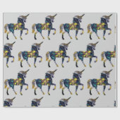 Papier Cadeau Art Unicorne Mandala noir (Plat)