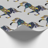 Papier Cadeau Art Unicorne Mandala noir (Coin)