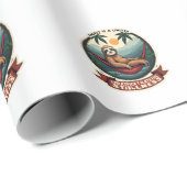 Papier Cadeau Art vectoriel de skate vintage rétro paresseux à r (Coin rond)