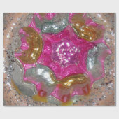 Papier Cadeau Art verre bulle gomme rose bijou Mariage Noël (Plat)