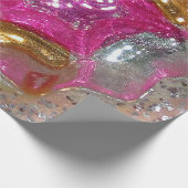 Papier Cadeau Art verre bulle gomme rose bijou Mariage Noël (Coin)