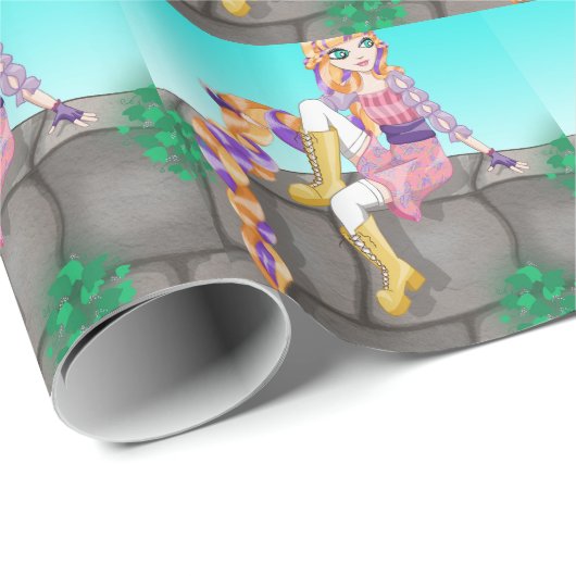 Papier Cadeau Articles de Rapunzel (Coin rond)