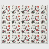 Papier Cadeau Articles ménagers rétro, vintages (Plat)